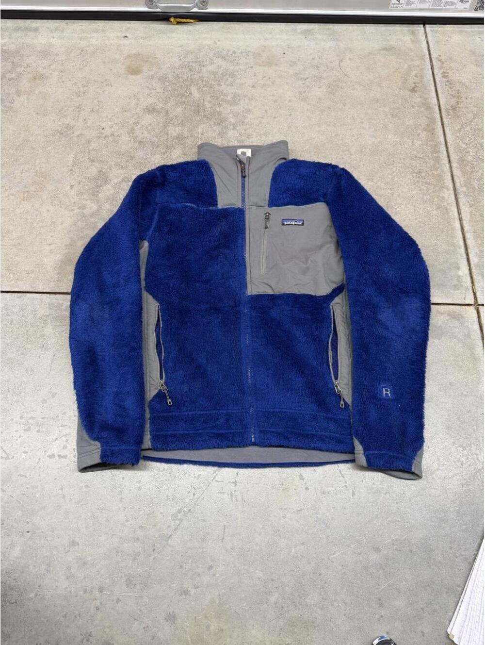 vintage patagonia r3 hi loft bright blue fleece jacket size medium